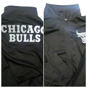 NBA Chicago Bulls Mens Black Full-Zip Track Lightweight Jacket Black S